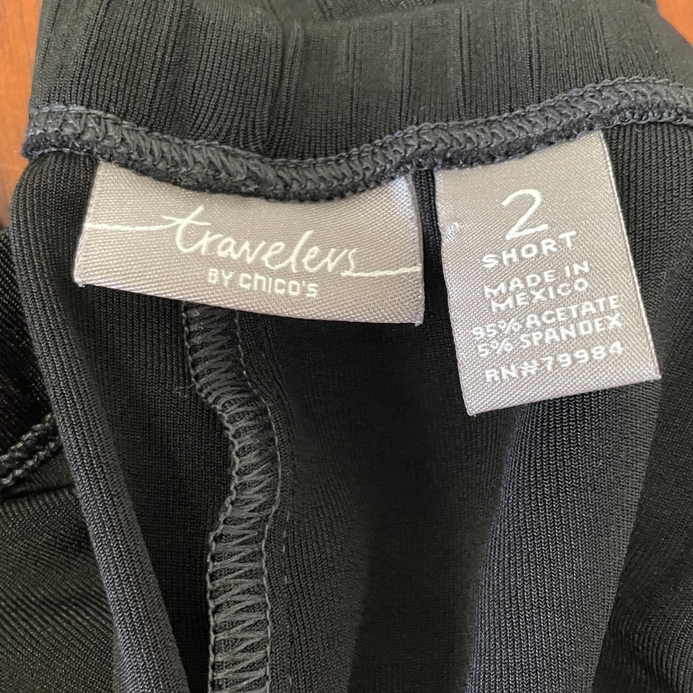 Chico's Travelers Black pants pull on comfy wrinkle resistant size 2/Short - Picture 2 of 3